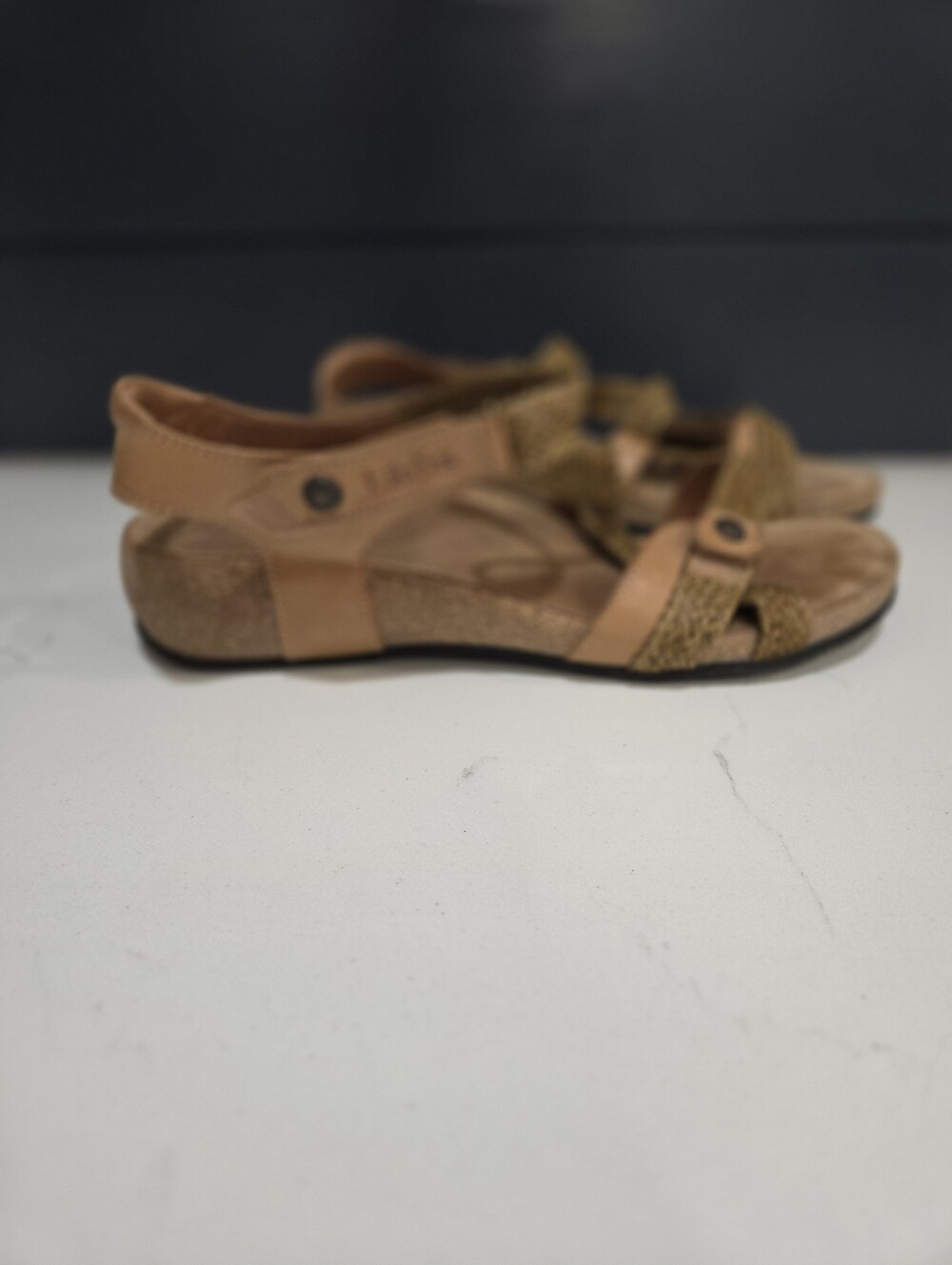 Taos Trulie Braided Strap Comfort Sandals In Camel Arch Support Size 10 - Picture 2 of 10